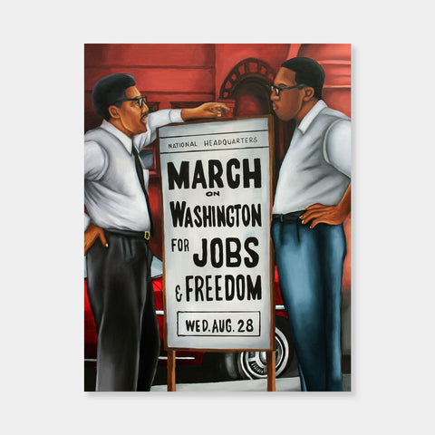 Artsuite - Brandon Dudley - March on Washington - Original Painting - 24 x 30 inches.  Through his portraits, Dudley strives to construct empowering representations of black culture and black history.  His art becomes a source of education, as he shows appreciation for a culture that is negatively perceived. 