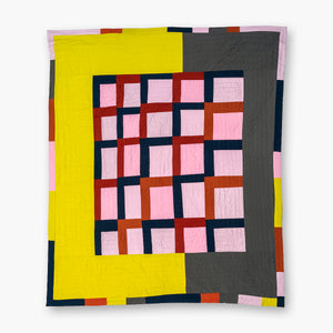 Artsuite - Martha Clippinger - Cuadricula Quilt - The relativity of color is central to all of Clippinger's work. By creating palette variations of the same woven design, she was able to explore different color combinations while paying homage to Albers and the Variant/Adobe paintings that he began on his sixth trip to Mexico in 1947.  