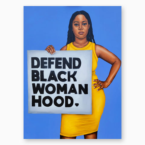 Artsuite - Brandon Dudley - Defend Black Womenhood. Through his portraits, Dudley strives to construct empowering representations of black culture and black history.  His art becomes a source of education, as he shows appreciation for a culture that is negatively perceived. 