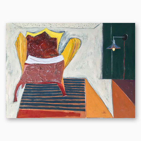 Artsuite - BA Thomas - Invitation - 40 x 54" - Thomas' paintings explore the relationship between space, time, and the human experience. Her work questions traditional social constructs of spaces, the behavioral choices inferred from movement or objects, the meaning behind possessions, and ultimately, what humans leave behind.