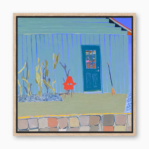 BA Thomas - Desert Abode - BA Thomas creates paintings of interiors that explore the relationship between space, time, and human experience. Her conceptually layered work encompasses ideas surrounding domesticity, psychology and the pervading and historical trope of the memento mori. However, at the heart of Thomas' painting practice is an exploration of space and perspective, which, in the process of being distorted, flattened and manipulated, begins to "break apart and behave irrationally".