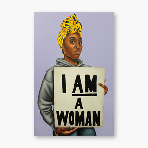 Artsuite - Brandon Dudley - I AM A WOMAN - Through his portraits, Dudley strives to construct empowering representations of black culture and black history.  His art becomes a source of education, as he shows appreciation for a culture that is negatively perceived. 