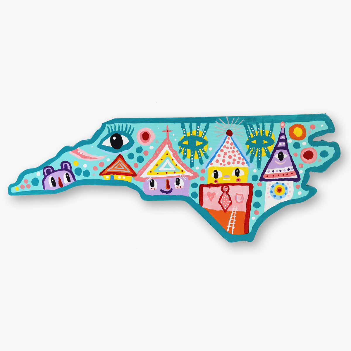 Artsuite - Kyle Brooks - NC (No. 13) - Originally from just outside of Atlanta, Georgia, these North Carolina themed works were inspired by his travels through the state, the people he has met and most recently by a visit to the Vollis Simpson Whirligig park in downtown Wilson, NC.