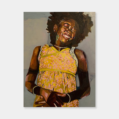 Artsuite - Beverly McIver - Eloise Laughing - Original Painting. McIver’s autobiographical paintings are richly colorful and chronicle her life struggle with her African-American identity. Her voice in these works is brave and bold and the different interpretations by white and black viewers highlights the collision of the worlds that she straddles daily.