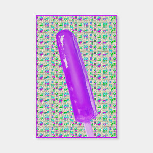 Artsuite - Jack Early Popsicle Limited Edition Print - Violet - 36 x 24 inches.  Early's lexicon is drawn from wondrous childhood memories, where ordinary things and events can leave long-lasting impressions and he composes experiences to communicate sweet remembrances of simpler times.