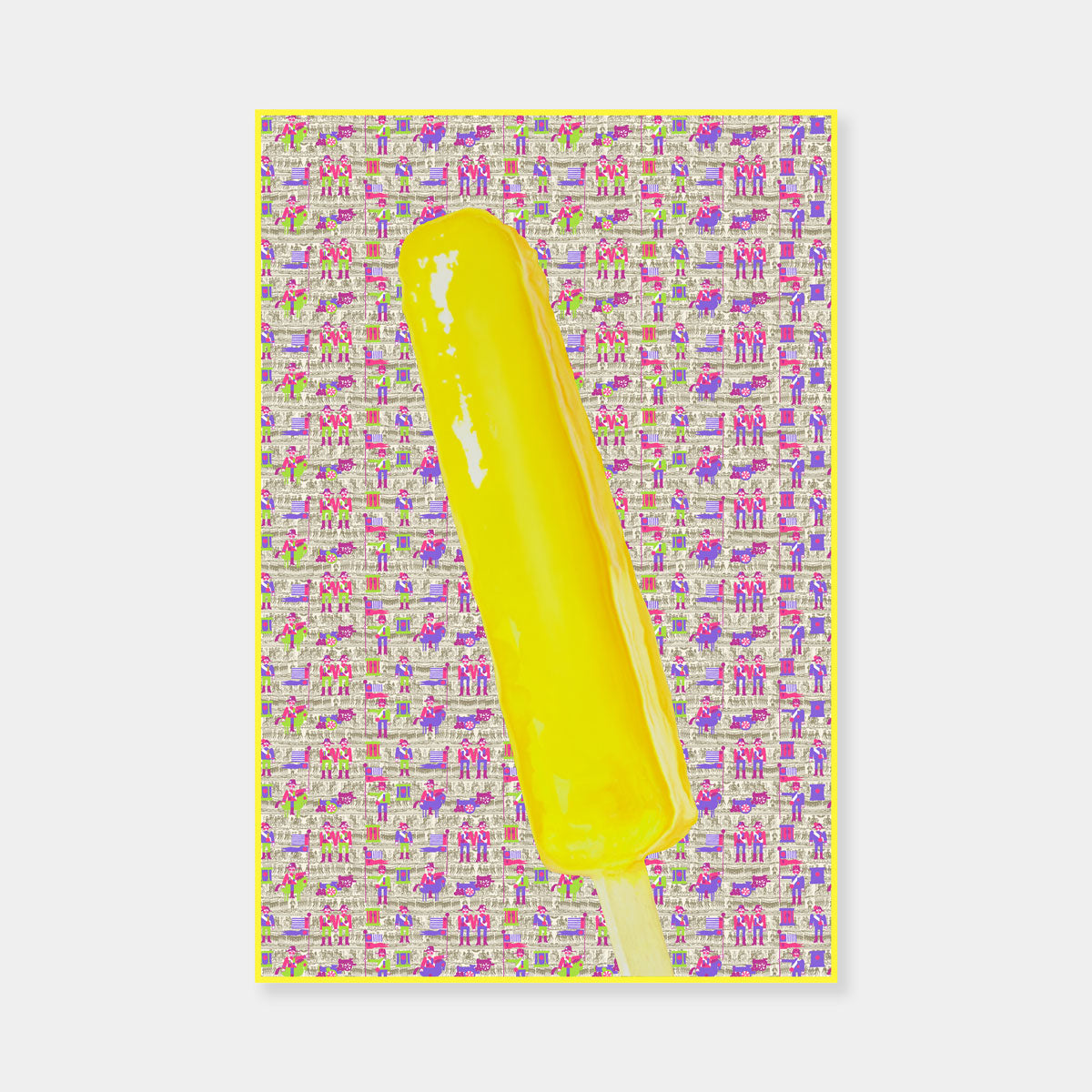 Artsuite - Jack Early Limited Edition Multiple - Yellow - Limited Edition Print - 36 x 24 inches.  Early's lexicon is drawn from wondrous childhood memories, where ordinary things and events can leave long-lasting impressions and he composes experiences to communicate sweet remembrances of simpler times.