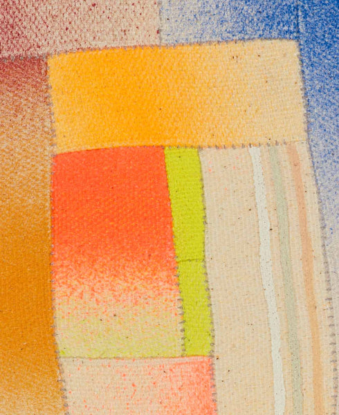 Artsuite - Barbara Campbell Thomas - Pneuma Study #8 - Artsuite - Barbara Campbell Thomas - Pneuma Study #7 - Original Mixed Media Artwork - 8 x 9" - Barbara Campbell Thomas's work combines painting with quilting, overlaying their material vocabularies to create complex formal dialogues within each painting that resonate with the details of her own life and the history of each medium.
